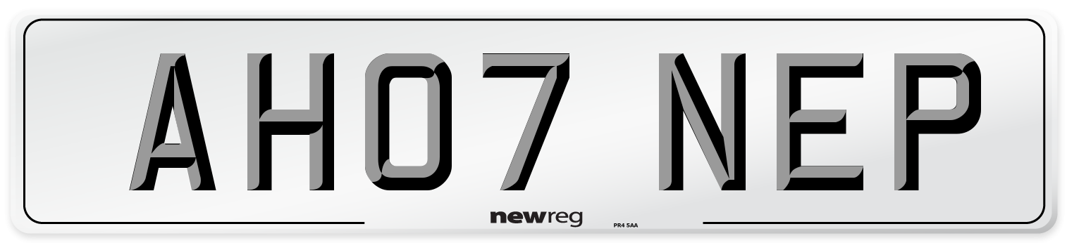 AH07 NEP Number Plate from New Reg